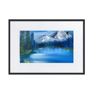 Blue Lake Matte Paper Framed Poster With Mat