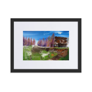 Matte Paper Framed Print Rustic Barn With Mat