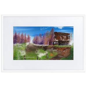Matte Paper Framed Print Rustic Barn With Mat