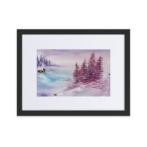 White Wonderland Matte Paper Framed Poster With Mat