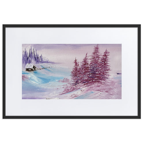 White Wonderland Matte Paper Framed Poster With Mat