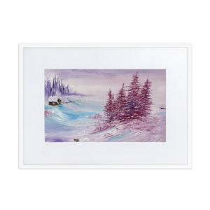 White Wonderland Matte Paper Framed Poster With Mat