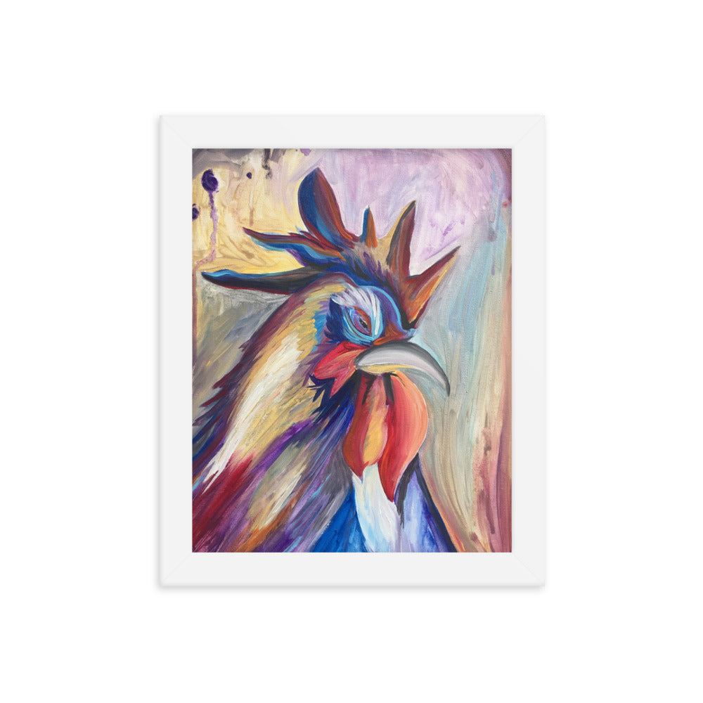Framed ANGRY Rooster Print