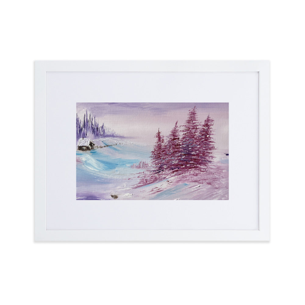 White Wonderland Matte Paper Framed Poster With Mat