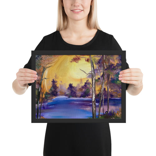 Purple Lake Framed Print