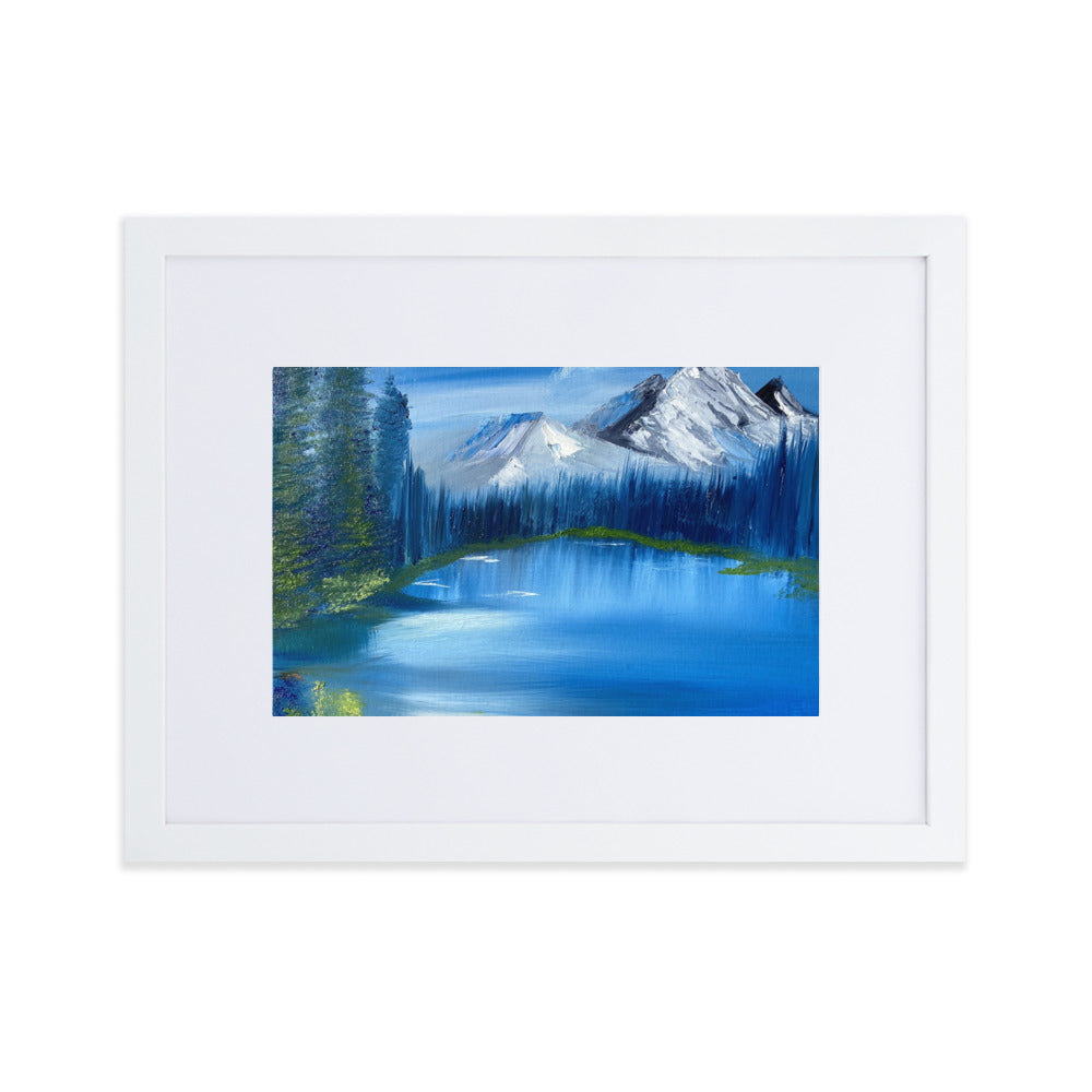 Blue Lake Matte Paper Framed Poster With Mat