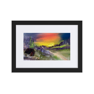 Brown Cabin Matte Paper Framed Poster With Mat