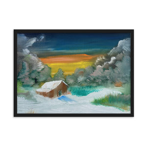 Framed matte paper poster