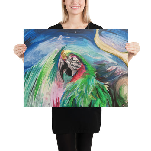 Green Parrot Print