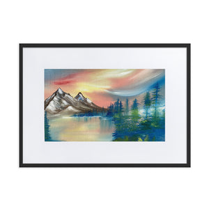 Mountain Matte Paper Framed Poster With Mat