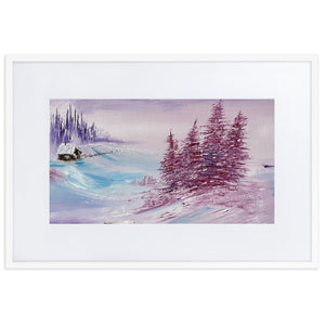 White Wonderland Matte Paper Framed Poster With Mat