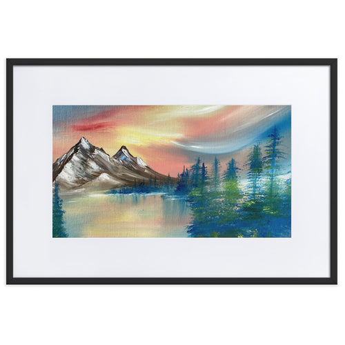 Mountain Matte Paper Framed Poster With Mat