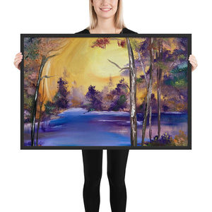 Purple Lake Framed Print
