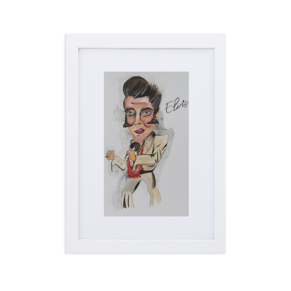 Framed Elvis-Matte Paper Framed Poster With Mat