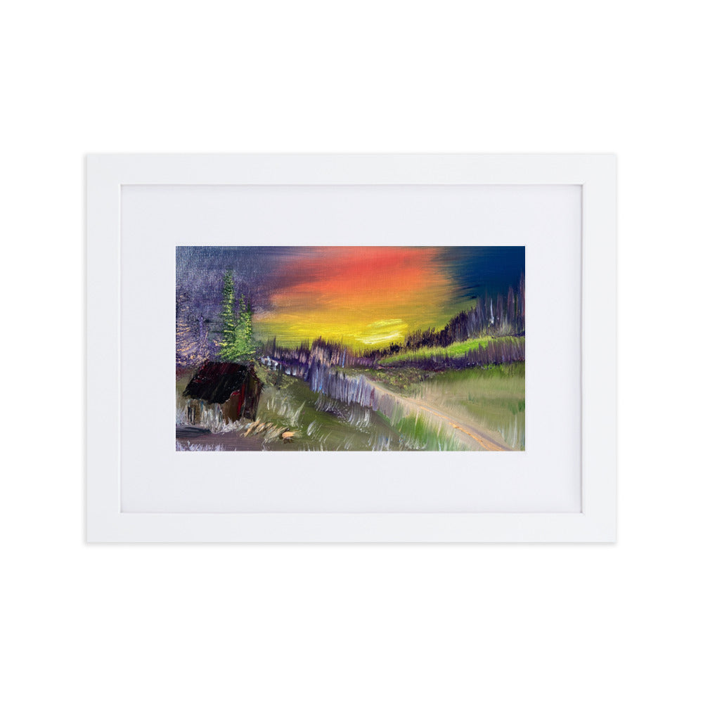 Brown Cabin Matte Paper Framed Poster With Mat