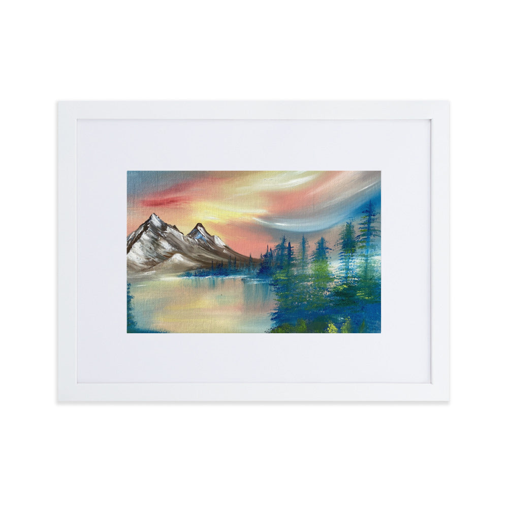 Mountain Matte Paper Framed Poster With Mat