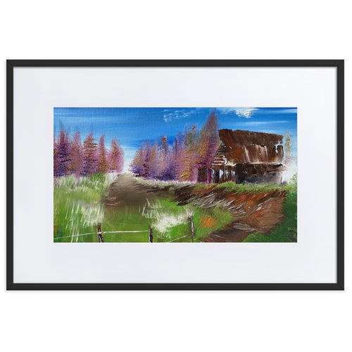 Matte Paper Framed Print Rustic Barn With Mat