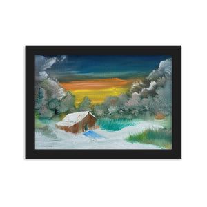 Framed matte paper poster