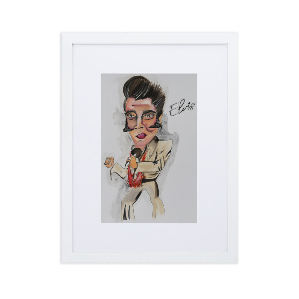 Framed Elvis-Matte Paper Framed Poster With Mat